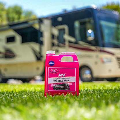 Gel Gloss RV Wash & Wax - Clean, Streak-Free, Reduced Water Spotting, pH Neutral, Concentrated Carnauba Formula, Provides a High Shean Finish on Campers and Motorhomes, 32 oz