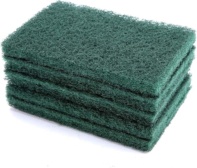 5Pcs/Set Scourer Scouring Pad, Heavy Duty Scour Pads Sponge Dish Scrubber Non-Scratch Reusable Household Scrub Pads Abrasive Finishing Pads for Kitchen and Dish Cleaning Tool(Green)