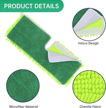 18" 2-Sided Mop Pads for Libman 18" 2-Sided Microfiber Dust Mop | Hardwood Floor Mop - Dual-Action Flip Mop - Double Sided Replacement Pad for Dry/Wet Use - Hard Surface Floor Duster Mop Head - 2Pack
