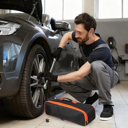 Veemoon Car Vacuum Cleaner Tool Bag, Car Cleaner Tool Organizer Small Vacuum Storage Case,Wet Dry Handheld Portable Durable Storage Pouch for Auto Cleaning and Hair Dust (Black, 5.5 * 16.5Inch)