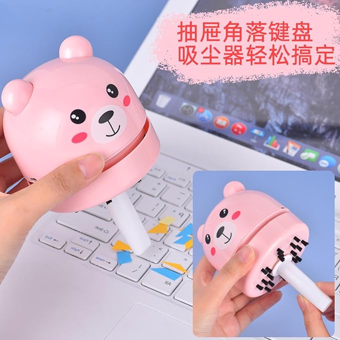 Cartoon Panda Mini Desktop Vacuum Cleaner Handheld Household Rubber Scrap Cleaner-black and white