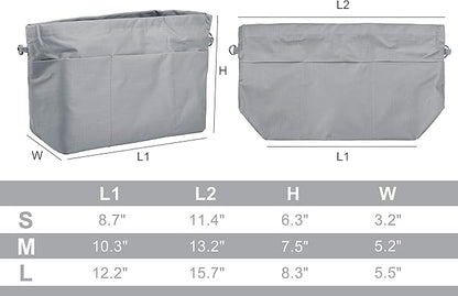 Vercord Handbag Purse Tote Pocketbook Organizer Insert Zipper Closure 11 Pockets 3 Sizes Many Colors