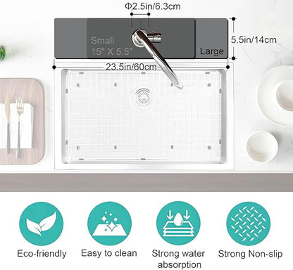 Kitchen Sink Splash Guard Faucet Mat -1 PC Super Absorbent Fast Drying Mat Sink Gadgets-Splash Guard Behind Faucet Drip Catcher for Kitchen, Bathroom,Sink Mat, Dish Drying Mat, Bathroom(23.5" X 5.5" )