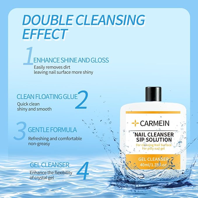 Poly Gel Slip Solution & Nail Cleaner - Professional Polyester Nail Gel Surface Cleaner for Nail Care (1pcs)40ml/1.35 fl oz