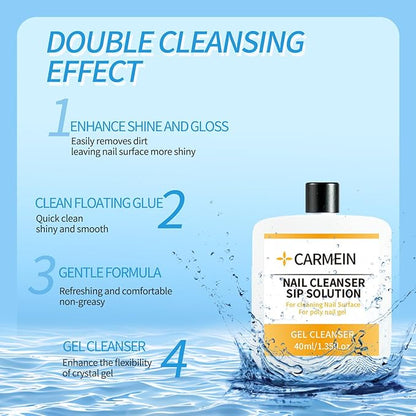 Poly Gel Slip Solution & Nail Cleaner - Professional Polyester Nail Gel Surface Cleaner for Nail Care (1pcs)40ml/1.35 fl oz