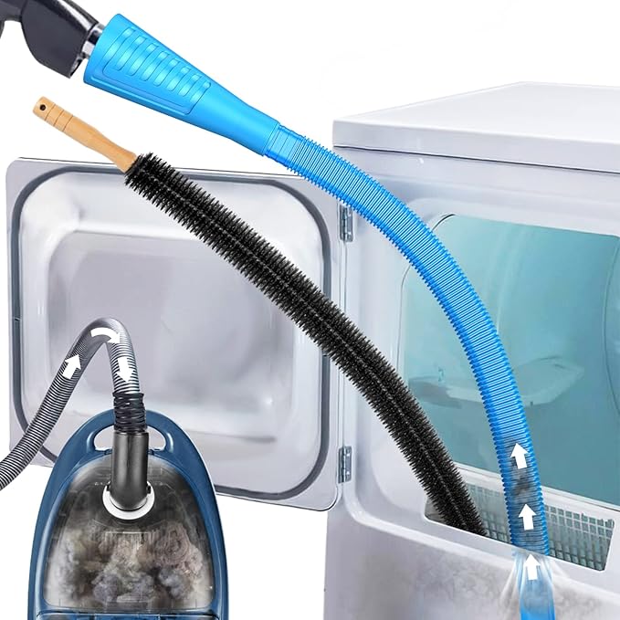 Sealegend 2 Pieces Dryer Vent Cleaner Kit, Dryer Lint Vacuum Attachment with Dryer Lint Remover Brush for Power Washer and Dryer Vent Vacuum Hose Cleaner Replacement Parts