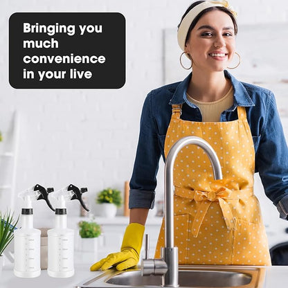 Eccliy 12 Pcs 16 Oz Plastic Spray Bottle, Adjustable Empty Reusable Sprayer for Cleaning, Planting, Water, Bathroom and Kitchen, BBQ, Commercial and Residential (Measurement,Black)