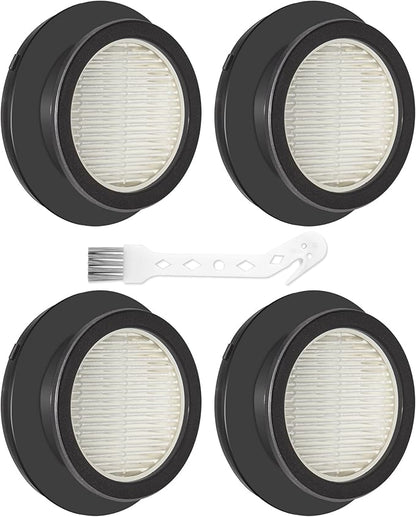 4 Pack X7A HEPA Filter Replacements Compatible with SunSare X7A-US Cordless Stick Vacuum Cleaner with Touch Screen and SunSare X7A Handheld Vacuum Cleaners for Home, 4 HEPA Filters, 1 Cleaning Brush