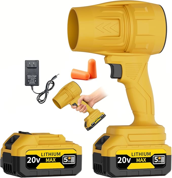 Turbo Jet Blower, Mini Powerful Turbo Blower & Duster for Car Cleaning, Handheld Snow Blower, Home Outdoo (Yellow)