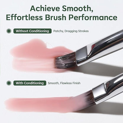 Modelones Nail Art Brush Cleaner & Restorer for Nail Polish/Extension Gel/Solid Builder Gel/Dip Powder/Acrylic with nail art brush Manicure Kits DIY Salon at Home - 80ml, W/Pro Brush