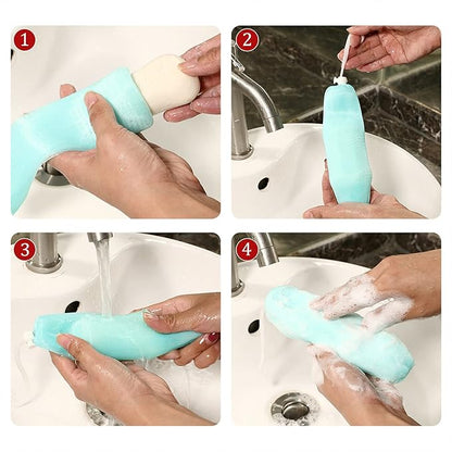 Boao Mesh Soap Bar Loofah Exfoliating Mesh Soap Saver Bag Pouch Bubble Foam Net for Body Facial Shower Cleaning Tool(20 Pieces)