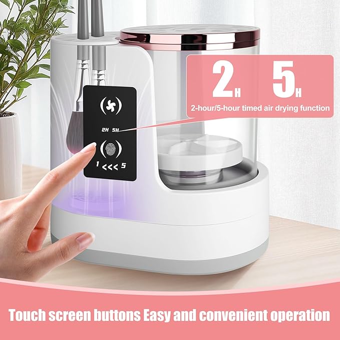 3 IN 1 Electric Makeup Brush Cleaner,Automatic make up brush cleaner machine with Makeup Brush Dryer,Portable USB Deep Cleaning for All Size Beauty Makeup Brush Set,Blush Brush