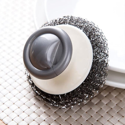 24Pack Steel Wool Scrubber with Handle, Stainless Steel Scrubber for Cleaning Cast Iron, Dishes, Stock Pots, Pans, Griddles, Grills