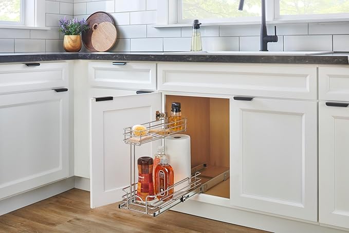 REV-A-SHELF Two-Tier Undersink Steel Wire Pullout Organizer