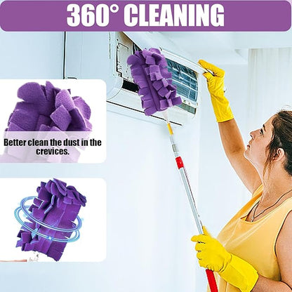 Duster Refill Compatible with Swiffer Hand, 8PCS Reusable Duster Pads for Swiffer, 360° Heavy Duty Fleece Duster Refills Washable for Cleaning Ceiling Fan Window Kitchen