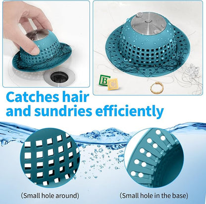 Aluvor Shower Drain Hair Catcher Bathtub Drain Cover Shower Protector for Pop-Up & Regular Drains