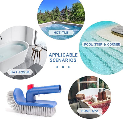 Sepetrel Pool Brush Head for Cleaning Walls,Steps & Corners,Rotatable Hand Scrub Brushes,for Inground/Above Ground Swimming Pool,Spa, Bathroom, Hot Tub, Kitchen