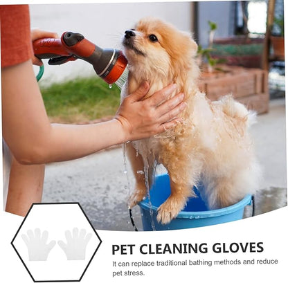 Garneck 1bag Pet Grooming Gloves for Cats Dogs Soft Pet Cleaning Gloves Sakura Fragrance No-Rinse Spa Easy Care