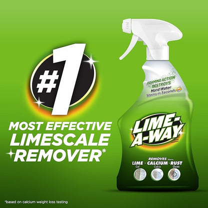 Lime-A-Way Hard Water Stain Remover Spray, Removes Lime, Calcium & Rust in Seconds, Bathroom Cleaner, 32 fl oz
