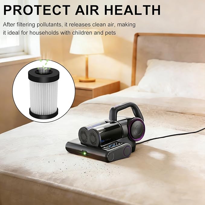 Mattress Vacuum Replacement Filter Compatible with FEPPO Mattress Vacuum Cleaner(LW-P1012).HEAP Filter-4Pack