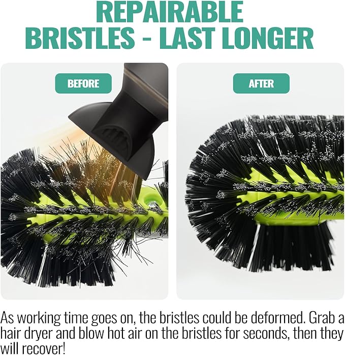 Pool Brush Head for Cleaning Walls with Hemispherical Bristles, Heavy Duty Inground/Above Ground Swimming Pool, Scrub Brush for Tile Flooring Vinyl Pools Fiberglass Fits Φ1.25” Poles (Charcoal)