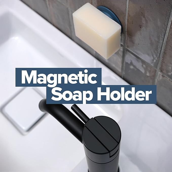 Magnetic Soap Holder – No-Drill Installation – Space-Saving Wall Soap Dish – Wall Mounted, Eco-Friendly Bar Soap Holder – Recycled Ocean Plastic – Stick Anywhere - Soapi (Mint)