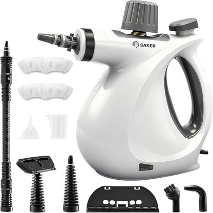 Saker Handheld Steam Cleaner New,Portable Steam Cleaner for Home,1050W Steam Cleaner,4 Fiber Cloths for Quick Heating & Deep Cleaning of Floors, Cars, and Kitchen