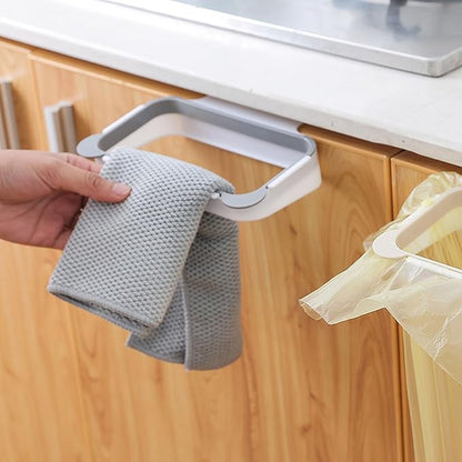 Garbage Bag Holder, Hanging Trash Can for Kitchen Cabinet Door Space Saving Over The Cabinet Trash Holder for Kitchen Bathroom