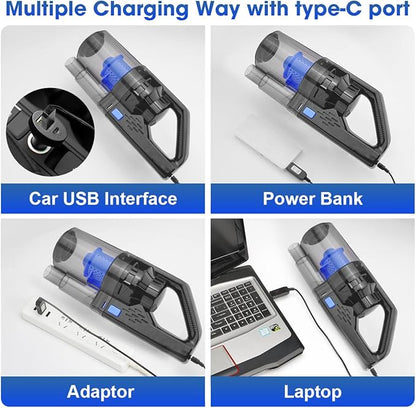 Car Cleaning Kit, Car Interior Detailing Kit with High Power Handheld Vacuum Cordless Rechargeable, Detailing Brush Set, Windshield Cleaner, Complete Auto Accessories for Men, Women Gift