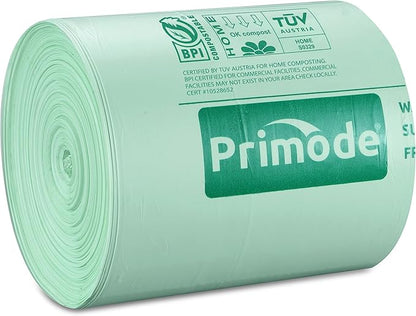 Compostable Bags, 8 Gallon (30L) Food Scraps Yard Waste Bags, Extra Thick 0.85 Mil. ASTM D6400 Compost Bags Small Kitchen Trash Bags, Certified by BPI & TÜV AUSTRIA (50 Count)