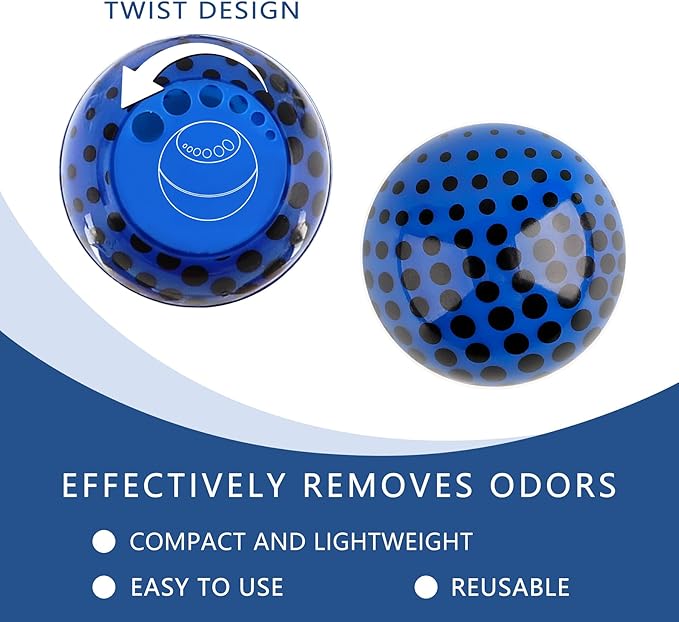 Knixmax Sneaker Deodorizer Shoe Freshener Balls, Odor Eaters for Shoes Boots Mules, Smell Eliminator Ball for Gym Gear Bags and Lockers, Cologne Scent, Pack of 6, Colorful