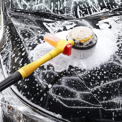 Auto Rotating Retractable Car Wash Brush, 360° Spin Car Mop Automatically Foams Car Wash Kit, Microfiber Car Cleaning Brush Detachable Car Washing Brush Cleaning Tool for Car RV Truck Garden