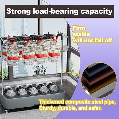 SARKEY Mop Broom Organizer With Wheels,Rolling Janitor Cart With Wheels,Freestanding Housekeeping Storage,With Drip Tray,For Garage,Garden,Schools Hotels,Closet,Cabinet(100x40x96cm(39x16x38in))