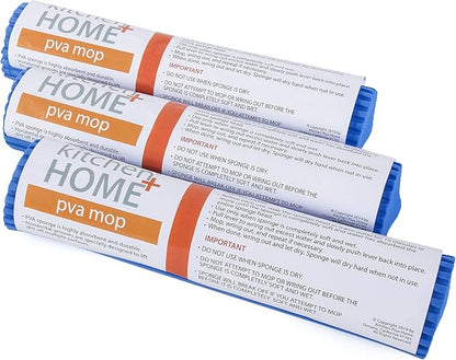 Kitchen + Home PVA Sponge Roller Mop Head Refills - 3 Pack