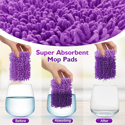 UNIMADE Reusable Mop Pads for Swiffer PowerMop, 8 Pack Microfiber Mop Pad Refill with Scrubber Strips for 13''-15'' SprayMop, Washable Mop Pads Use for Most Floor Types, Designed for Pets - Multicolor