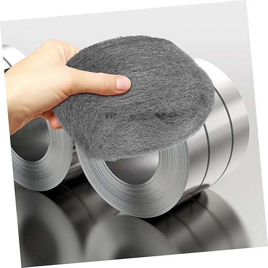 2 Rolls Coarse Steel Wool Pads Reusable Wire Mesh for Cleaning Rust Removal and Polishing Wood and Metal Surfaces