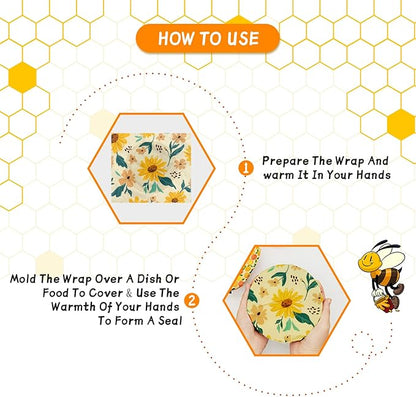 Beeswax Wrap, 9 Pack Eco-Friendly Beeswax Wraps for Food Storage, Organic, Sustainable, Beeswax Food Wraps, Zero Waste Reusable Food Wrap Beeswax Paper 1L, 3M, 5S Plants Pattern Sandwich Wrappers