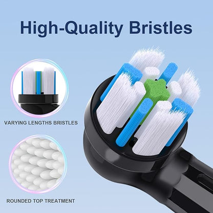 8 Pack IO Brush Head Compatible with Oral B IO 2/3/4/5/6/7/8/9/10/Deep Clean Electric Toothbrush, Replacement Heads Compatible with Oral B IO for Effective Cleaning (Black)