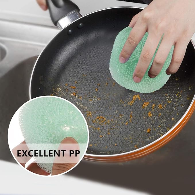 FOMIYES 24pcs Scouring Ball Cleaning Mesh Natural Scrubber Dishes Kitchen Brush Pot Ball Tool Scrubbers Dish Washing Brush Random Color