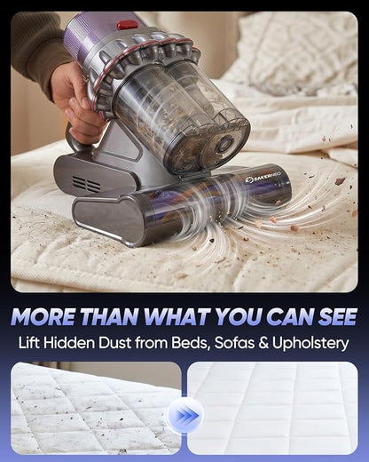 Powerful Bed Vacuum Cleaner with Digital Display, 5-Cyclone Filtration, 14kPa Strong Suction, HEPA Filter, Handheld Vacuum for Mattress, Carpet, Sofa and Pet Hair
