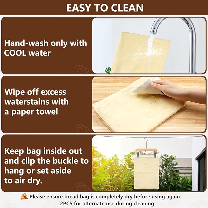 Beeswax Bread Bags for Sourdough(2 Pack), Wax bread bags for homemade bread, Beeswax Bread Bag, Keep Freshness, Beeswax bags for bread, Upgrade Food Storage Bag, Reusable,XL Cap | Reusable, 100% Natural Cotton, Keep Freshness, Beeswax Lined, Food Grade...