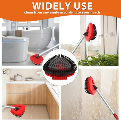 Fatmass Scrub Brush Mop Head Replacement Compatible with O Cedar EasyWring 1 Tank Spin Mop,New Upgrade Stiff Bristle Shower Brush Scrubbing Brush Cleaning Brush for Bathroom, Kitchen, Tub, Tile