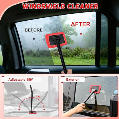 Nilight 37PCS Car Detailing Kit Auto Cleaning Tools Wash Set with Storage Carry Bag Home Use for Interior Exterior Deep Clean Car Care Windshield Dashboard Seat Air Vents Wheels Tires, Red