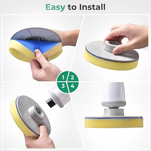 kHelfer Foam Scrubber and Scouring Pad, Microfiber Chenille Replacement Mop Cleaning Brush for Glass, Window, Floor Cleaning