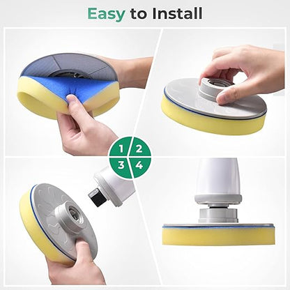 kHelfer Foam Scrubber and Scouring Pad, Microfiber Chenille Replacement Mop Cleaning Brush for Glass, Window, Floor Cleaning