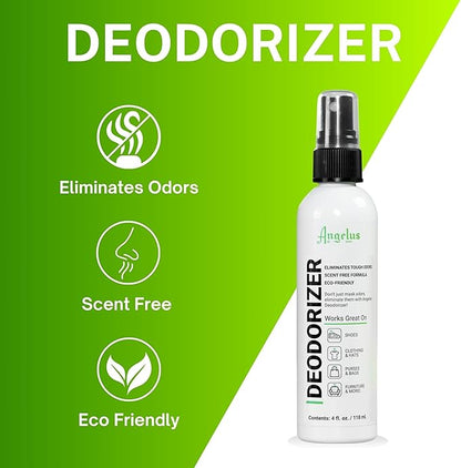 Angelus Deodorizer – Scent-Free Odor Eliminator Spray for Shoes, Clothing, and Accessories – Safe for All Materials – 4 oz Pump Bottle