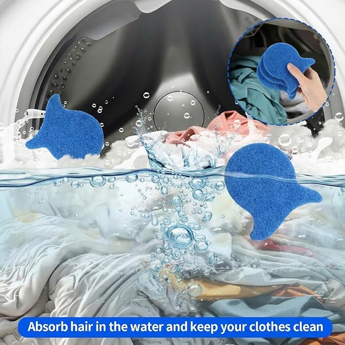 4Pcs Pet Hair Remover for Laundry, Dog & Cat Hairs Remover Tool, Reusable Catcher Effectively Removes Pet Hair, Lint and Dander from Bedding and Clothing, Suitable for Washing Machines