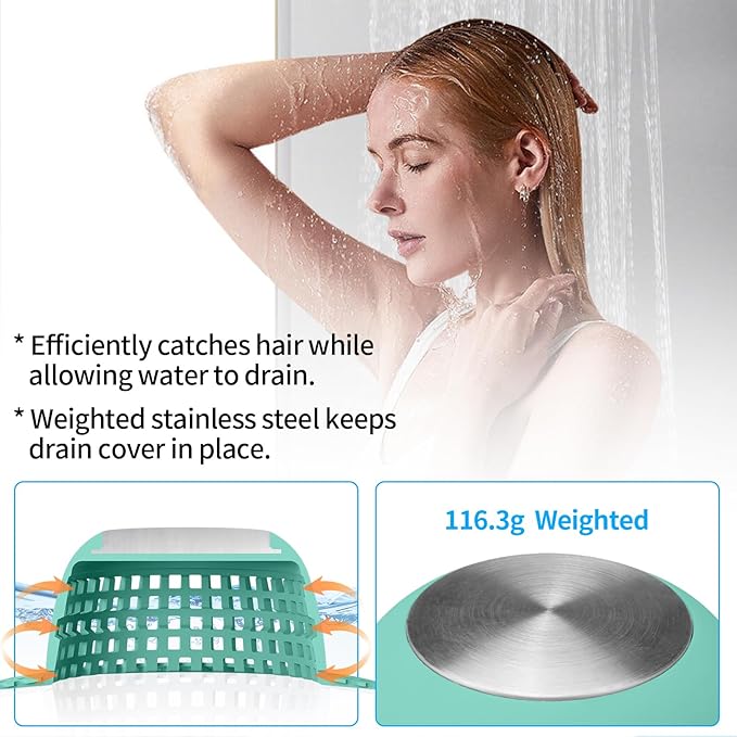 Aluvor Shower Drain Hair Catcher Bathtub Drain Cover Shower Protector for Pop-Up & Regular Drains
