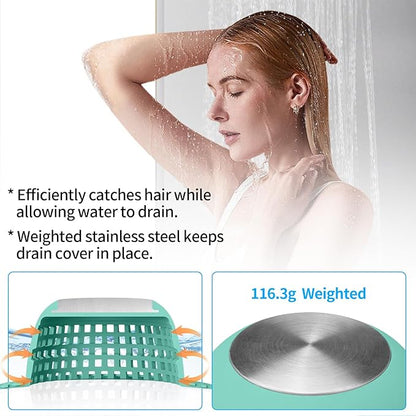 Aluvor Shower Drain Hair Catcher Bathtub Drain Cover Shower Protector for Pop-Up & Regular Drains