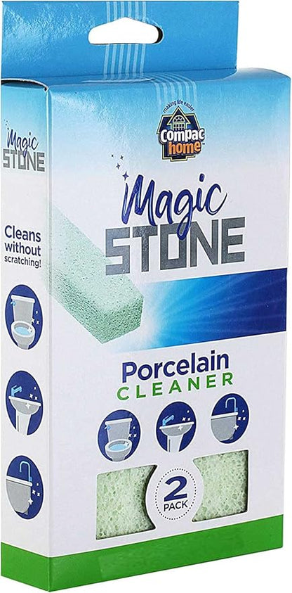 Compac Home Magic-Stone Porcelain Cleaning Stick - Toilet Bowl Cleaner, Handy Toilet Cleaner Easily Scrubs/Removes Stubborn Lime Stains from Porcelain or Bathroom Fixtures, 4 Count
